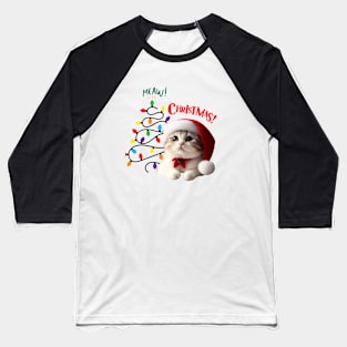 Meaw Christmas Baseball T-Shirt